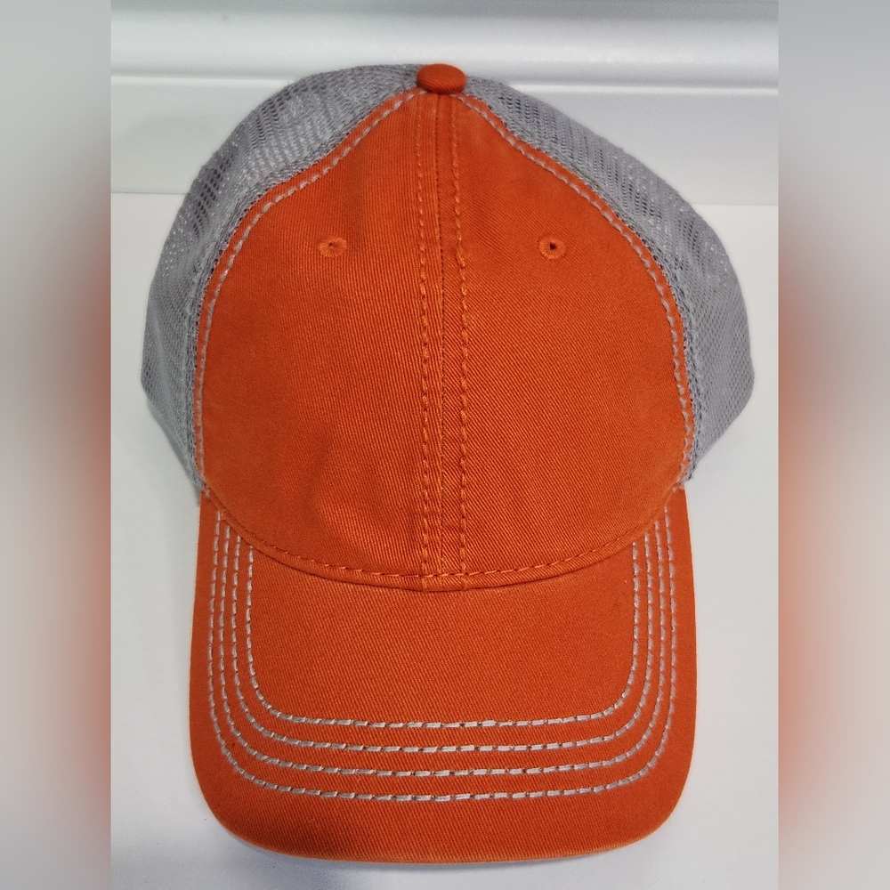 Fahrenheit Orange And Silver Adjustable Mesh Cap NWOT